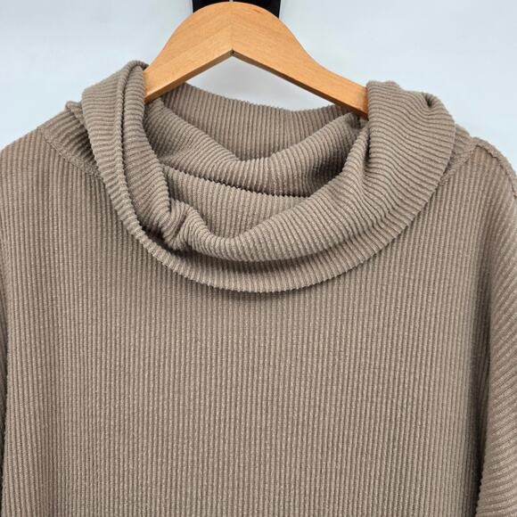 We The Free Women's Brushed Ribbed Knit Cowl Neck Oversized Split Back Sweater - Picture 3 of 10